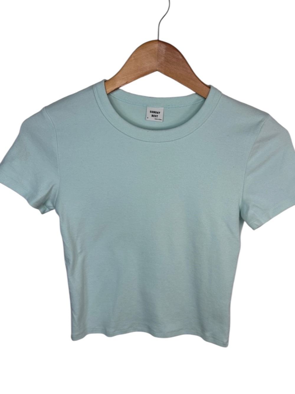 Aritzia Sunday Best Light Blue Baby Tee Women Size S